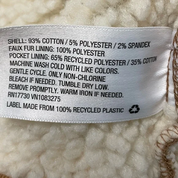 Corduroy Faux Sherpa Lined Trucker Jacket Tan Cozy Women’s Medium - Picture 8 of 9